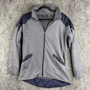 Under Armour Full-Zip Fleece Jacket - Gray & Navy - Size M